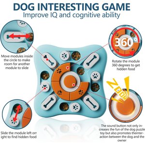 Cozypal Interactive IQ Level 2 Slow Feeding Dog Puzzle Toy, Orange