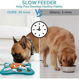Cozypal Interactive IQ Level 2 Slow Feeding Dog Puzzle Toy, Orange