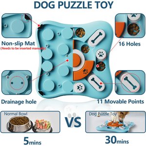 Cozypal Interactive IQ Level 2 Slow Feeding Dog Puzzle Toy, Orange