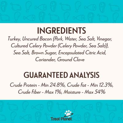 Show full view: Etta Says! Turkey + Bacon Snack Bars Human Grade Jerky Dog Treats, 1.5-oz bar, 12 count slide 10 of 11