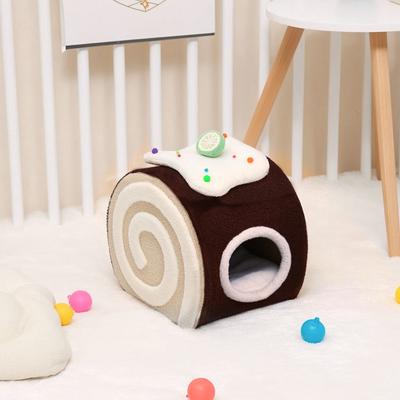 Show full view: Happy & Polly Swiss Roll Cake Orthopedic Covered Cat Bed, Coffee slide 2 of 10