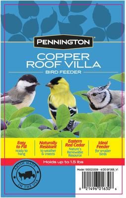 Show full view: Pennington Copper Roof Songbird Villa Seed Bird Feeder slide 7 of 9
