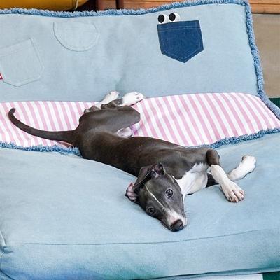 Show full view: ZEZE Foldable Furniture Style Sofa Dog Bed, Grey, Large slide 3 of 10