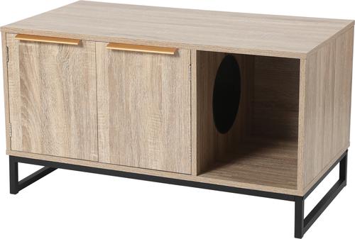 Show full view: Frisco Walkway Entrance Two Door Bench Cat Litter Box Cover, Almond slide 3 of 6