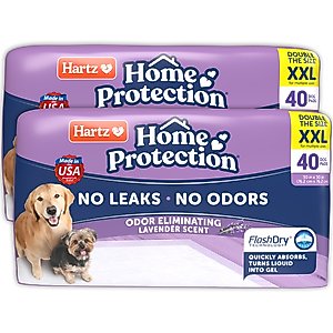 Hartz Home Protection No Odor No Leaks Lavender Scented XX-Large Dog Pads, 30 x 30-in, 80 count