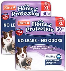 Hartz Home Protection No Odor No Leaks Lavender Scented X-Large Dog Pads, 30 x 21-in, 60 count