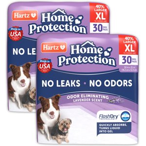 Hartz Home Protection No Odor No Leaks Lavender Scented X-Large Dog Pads, 30 x 21-in, 60 count