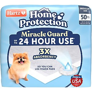 Hartz Home Protection Miracle Guard Dog Potty Pads, Regular, 50 count