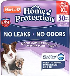 Hartz Home Protection No Odor No Leaks Lavender Scented X-Large Dog Pads, 30 x 21-in, 30 count slide 1 of 8