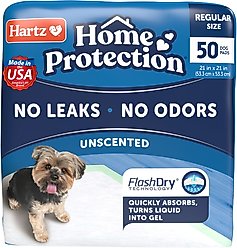 Hartz Home Protection Unscented Odor Eliminating Gel Dog Pads, 50 count