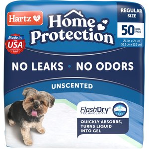 Hartz Home Protection Unscented Odor Eliminating Gel Dog Pads, 50 count