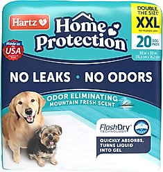 Hartz Home Protection No Odor No Leaks Mountain Fresh Scented XX-Large Dog Pads, 30 x 30-in, 20 count