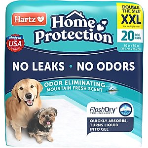 Hartz Home Protection No Odor No Leaks Mountain Fresh Scented XX-Large Dog Pads, 30 x 30-in, 20 count