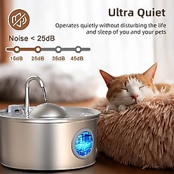 Casfuy PWS-136 Ultra Quiet Stainless Steel Dog & Cat Water Fountain with Silent Design, 108-oz slide 2 of 7