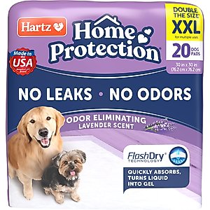 Hartz Home Protection No Odor No Leaks Lavender Scented XX-Large Dog Pads, 30 x 30-in, 20 count