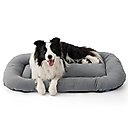 Bedsure Orthopedic Waterproof Dog Mat & Bed with Sherpa & Oxford Fabric Removable Cover, Grey, Large