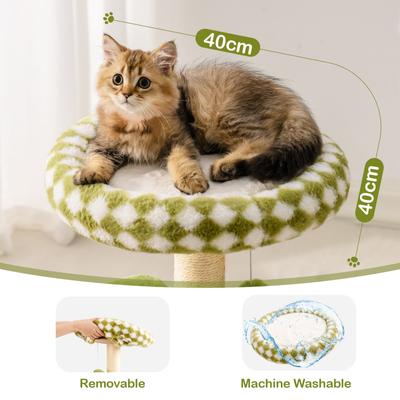 Show full view: MewooFun 28-in Linen Small Cat Tree, Green, Large slide 4 of 4