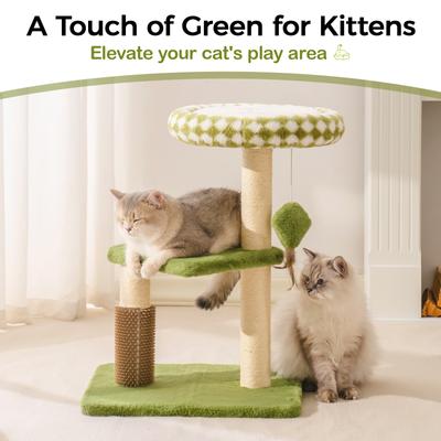 Show full view: MewooFun 28-in Linen Small Cat Tree, Green, Large slide 2 of 4