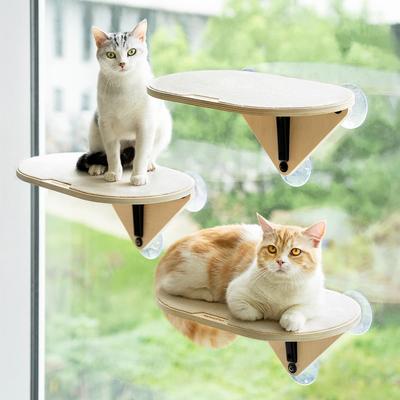 Show full view: MewooFun Cat Wall Shelves, Natural slide 2 of 5