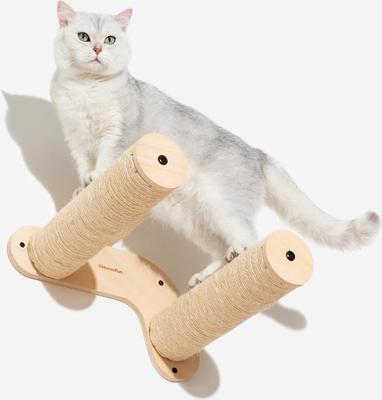 Show full view: MewooFun Sisal Rope Scratcher Wooden Cat Wall Shelves, Natural slide 2 of 5