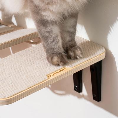 Show full view: MewooFun Bridge Cat Wall Shelves, Natural slide 4 of 4