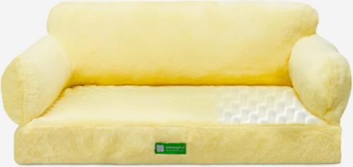 Show full view: MewooFun Fashion Fluffy Dog & Cat Sofa Bed, Yellow, 25.6-in slide 3 of 5
