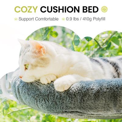 Show full view: MewooFun Cordless Hammock Cat Window Perch, Grey slide 2 of 5