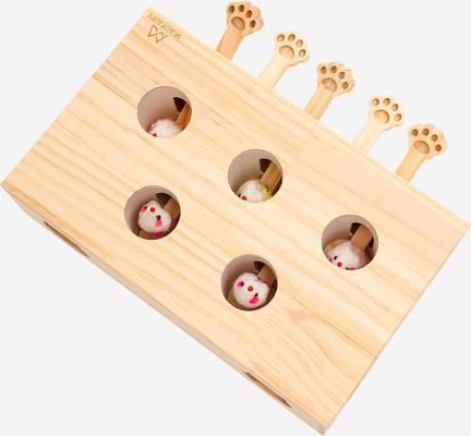 Show full view: MewooFun Whack a Mole Interactive Cat Toy, Natural slide 3 of 5