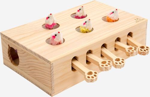 Show full view: MewooFun Whack a Mole Interactive Cat Toy, Natural slide 2 of 5