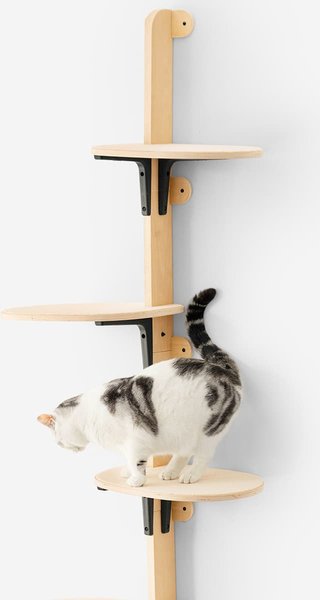 MewooFun 4-Level Wooden Cat Wall Shelves, Natural