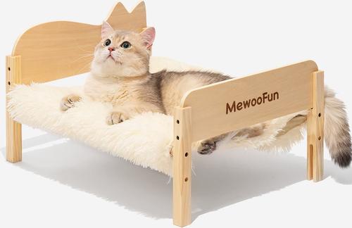 Show full view: MewooFun Hammock Elevated Dog & Cat Bed with Removable Cover, Beige, 21.65-in slide 3 of 6