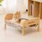 Show in main carousel: MewooFun Stackable Wooden Hammock Cat Sofa Bed with Removable Cover, Brown, 21.65-in slide 4 of 6