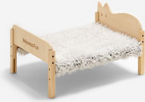 Show full view: MewooFun Stackable Wooden Hammock Cat Sofa Bed with Removable Cover, Brown, 21.65-in slide 2 of 6