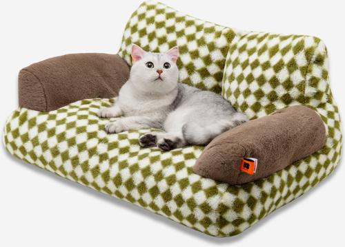 Show full view: MewooFun Fluffy Durable Dog & Cat Sofa Bed with Removable Cover, 26-in, Green slide 6 of 7