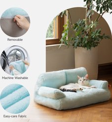MewooFun Fluffy Durable Dog & Cat Sofa Bed with Removable Cover, 26-in, Blue slide 2 of 4