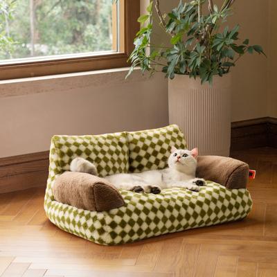 Show full view: MewooFun Fluffy Durable Dog & Cat Sofa Bed with Removable Cover, 26-in, Green slide 3 of 7