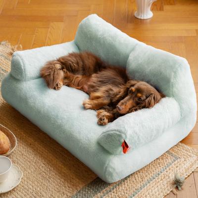 Show full view: MewooFun Fluffy Durable Dog & Cat Sofa Bed with Removable Cover, 26-in, Blue slide 3 of 6