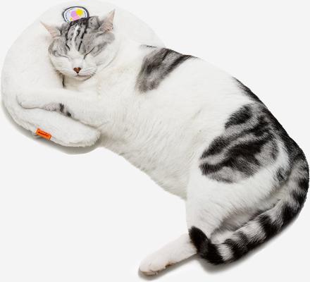 Show full view: MewooFun Fluffy U-Shaped Dog & Cat Pillow, 10.63-in, White slide 3 of 6