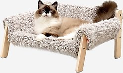 MewooFun Plush Wooden Dog & Cat Sofa Bed, 20.9-in, Brown