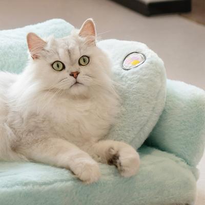 Show full view: MewooFun Fluffy U-Shaped Dog & Cat Pillow, 10.63-in, Blue slide 4 of 4