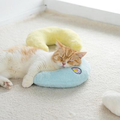 Show full view: MewooFun Fluffy U-Shaped Dog & Cat Pillow, 10.63-in, Blue slide 3 of 4