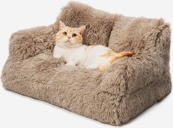 MewooFun Calming Dog & Cat Sofa Bed with Removable Cover, 26-in, Brown