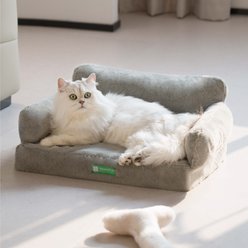 MewooFun Fashion Fluffy Dog & Cat Sofa Bed with Removable Cover, 25.6-in, Grey slide 2 of 5