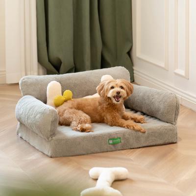 Show full view: MewooFun Fashion Fluffy Dog & Cat Sofa Bed with Removable Cover, 25.6-in, Grey slide 6 of 6