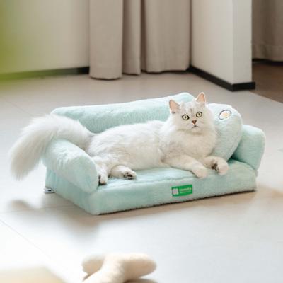 Show full view: MewooFun Fashion Fluffy Dog & Cat Sofa Bed with Removable Cover, 25.6-in, Blue slide 6 of 6