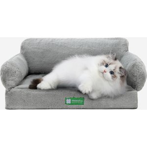MewooFun Fashion Fluffy Dog & Cat Sofa Bed with Removable Cover, 25.6-in, Grey