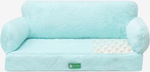 Show full view: MewooFun Orthopedic Dog & Cat Sofa Bed with Removable Cover, Blue, Large slide 3 of 4