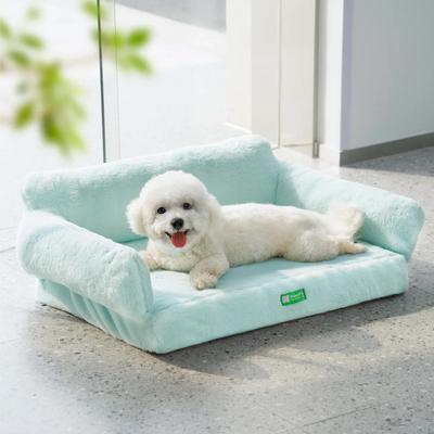 Show full view: MewooFun Orthopedic Dog & Cat Sofa Bed with Removable Cover, Blue, Large slide 2 of 4