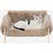 Show in main carousel: MewooFun Wooden Elevated Dog & Cat Sofa Bed with Removable Cover, Brown, Medium slide 1 of 6
