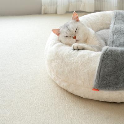 Show full view: MewooFun Hooded Blanket Cave Dog & Cat Bed with Removable Cover, White, 20.47-in slide 5 of 5